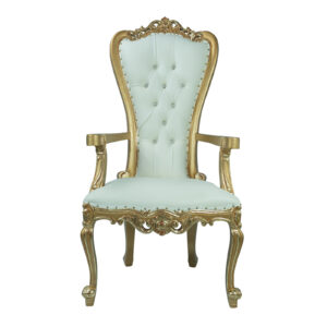 Small Throne Chair Gold & White